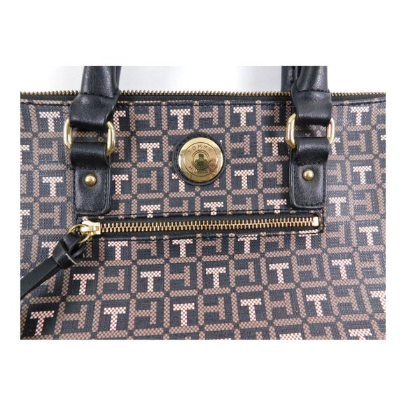 Tommy Hilfiger Monogram Satchel Tote Bag – Brown/Black - Picture 5 of 13